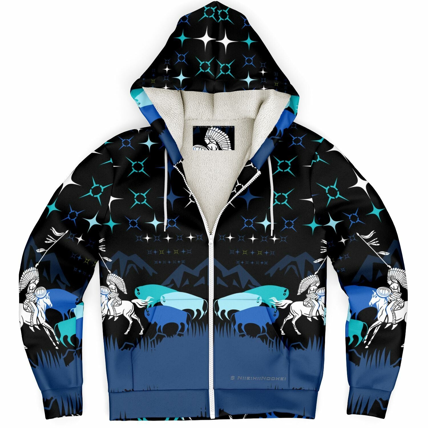 $NiieihiiNookei Microfleece Ziphoodie - AOP