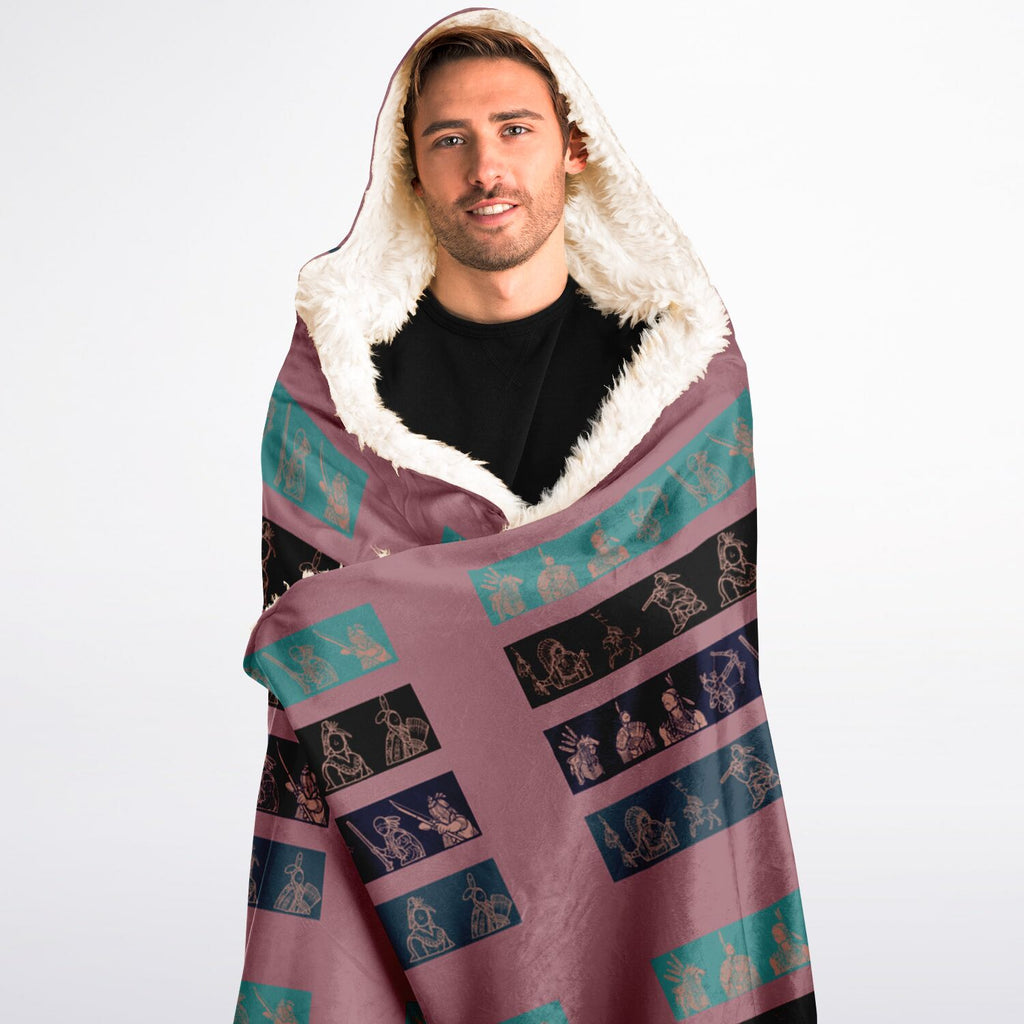 $NiieihiiNookei Hooded Blanket Sherpa - AOP