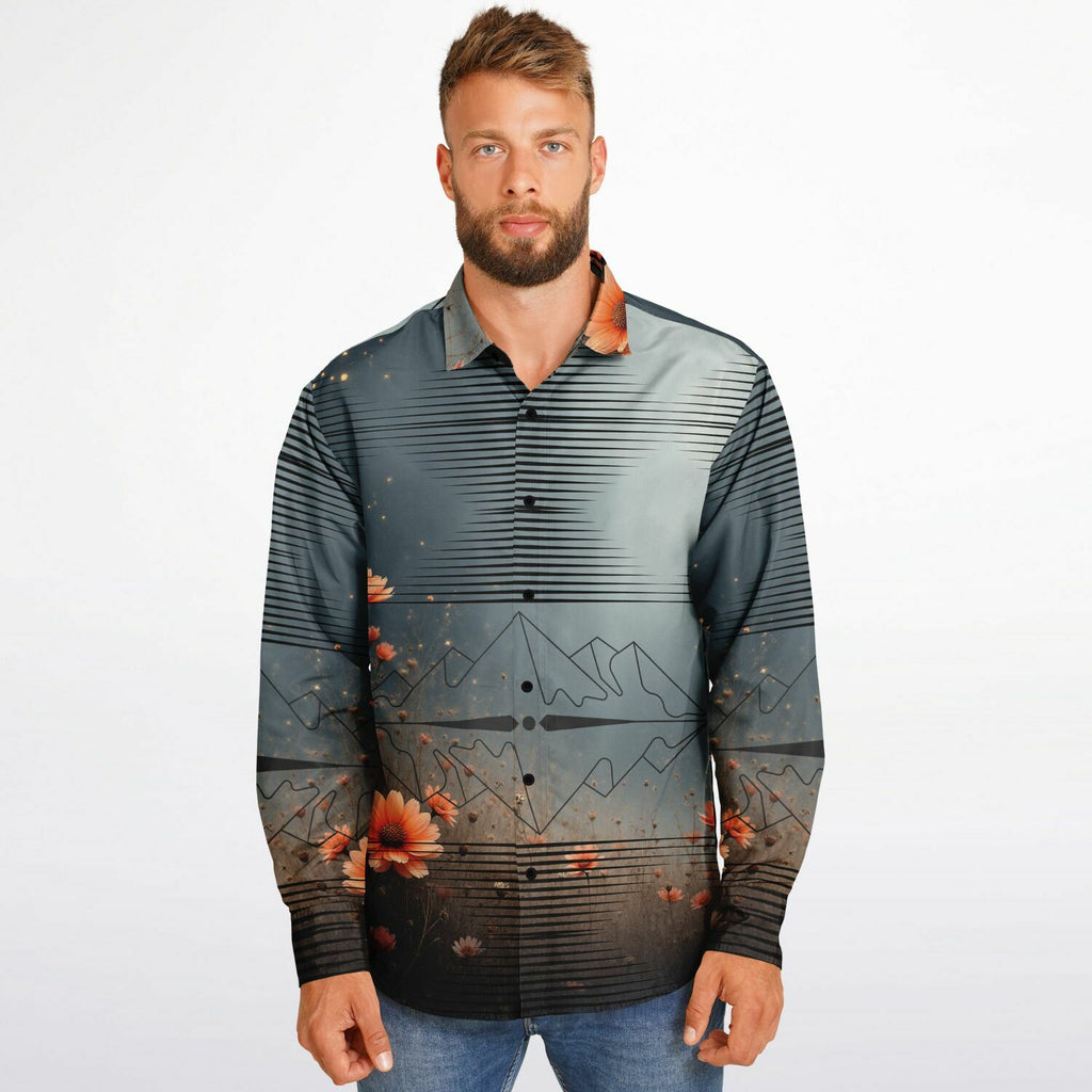 $NiieihiiNookei Long Sleeve Button Down Shirt - AOP