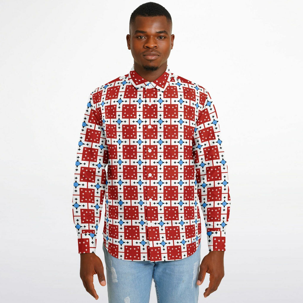 $NiieihiiNookei Long Sleeve Button Down Shirt - AOP