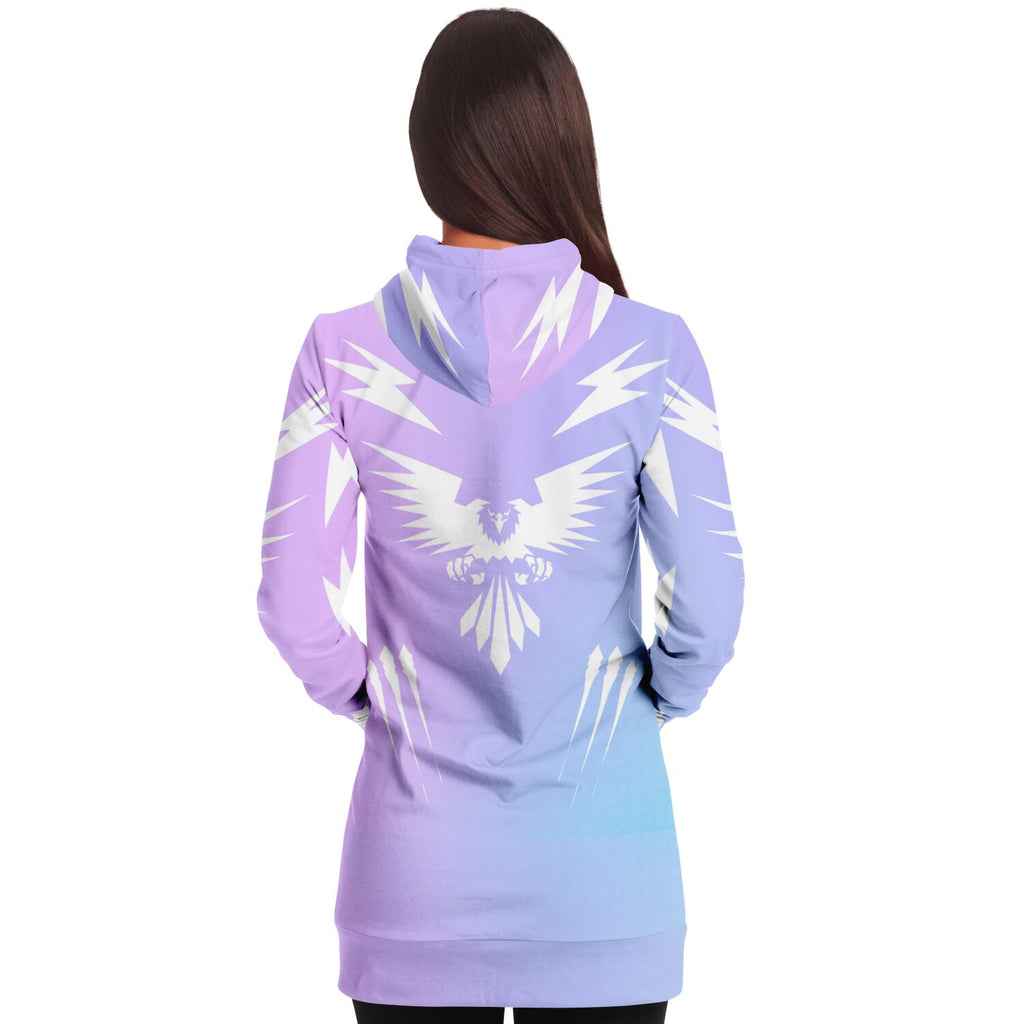 $NiieihiiNookei design Fashion Longline Hoodie - AOP