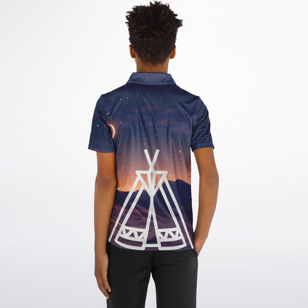Eliana WhiteEagle design Kids Polo Shirt - AOP copy
