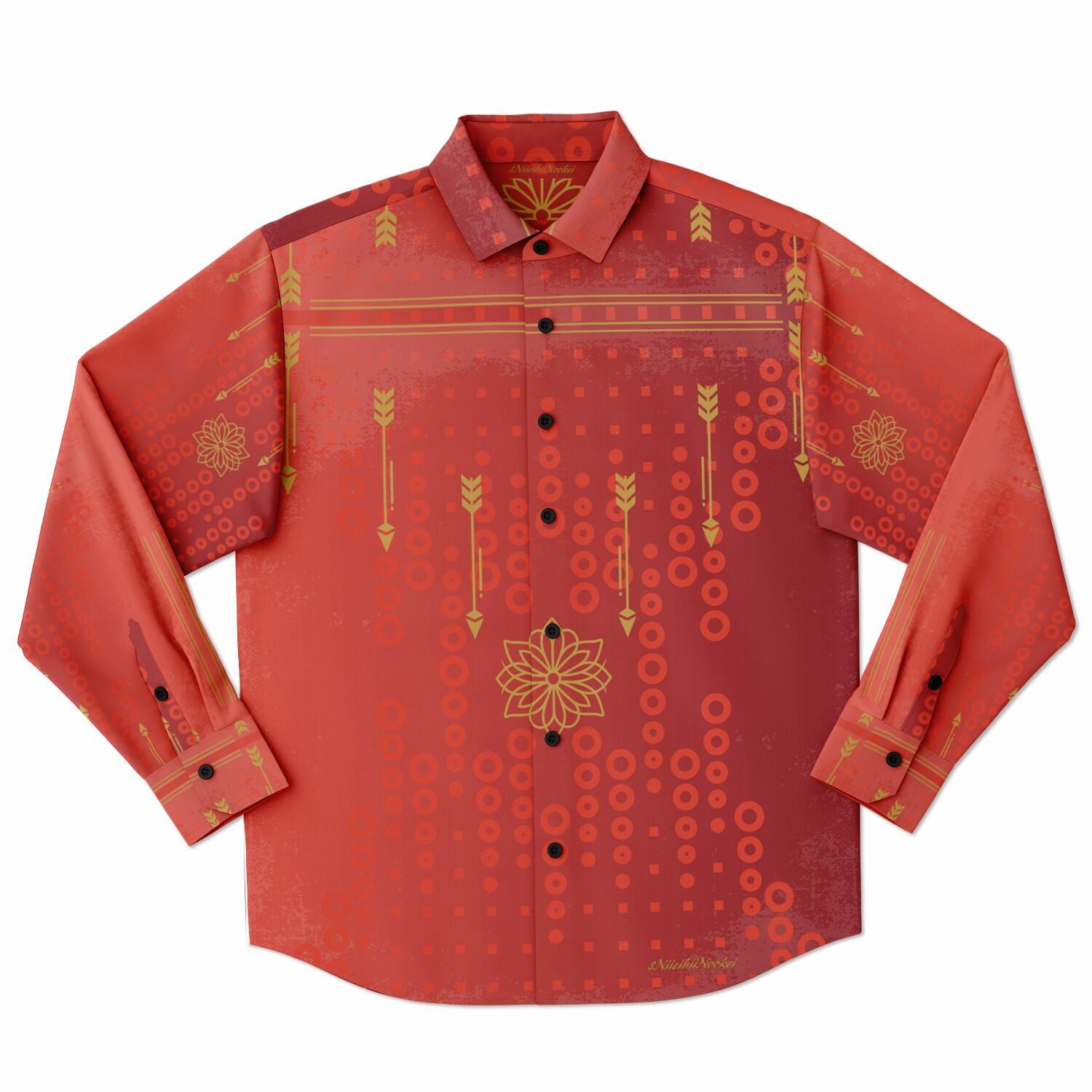 $NiieihiiNookei Long Sleeve Button Down Shirt - AOP