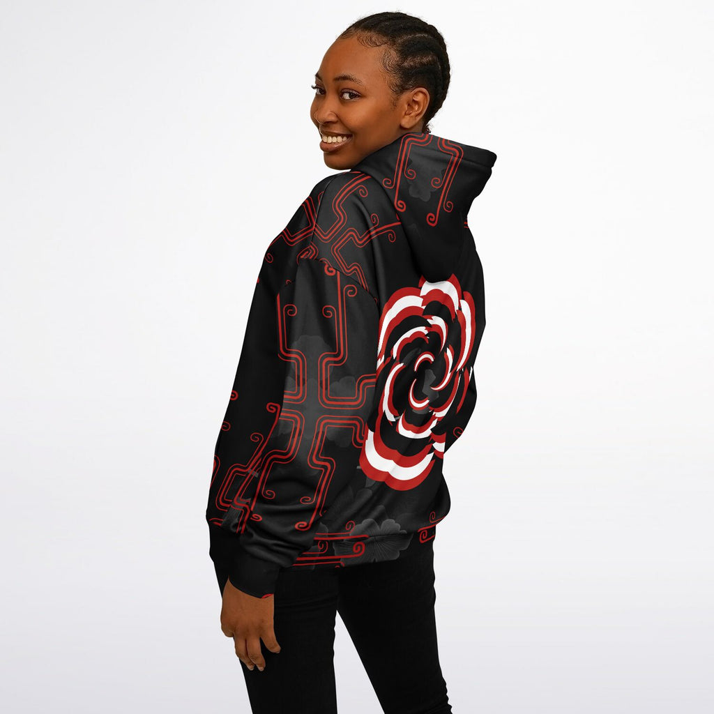 $NiieihiiNookeii Rose Heavyweight Oversized Hoodie - AOP