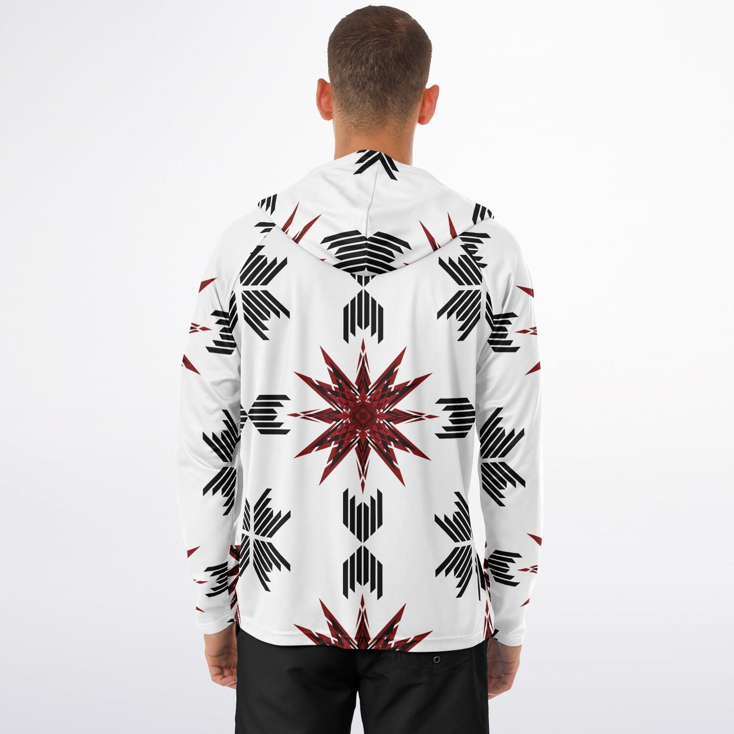 Men's Long Sleeve Hooded Performance Shirt - AOP