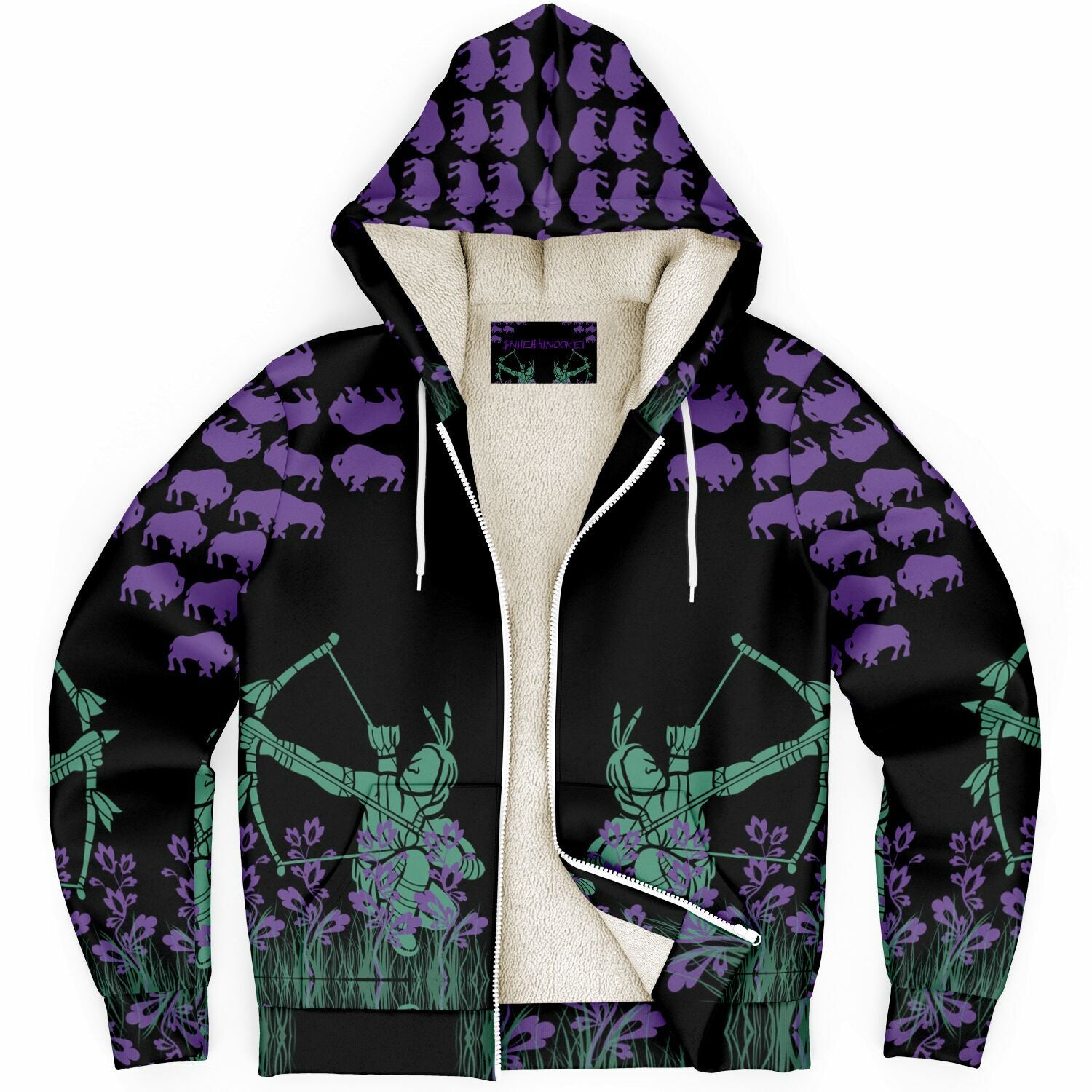 $NiieihiiNookei Microfleece Ziphoodie - AOP