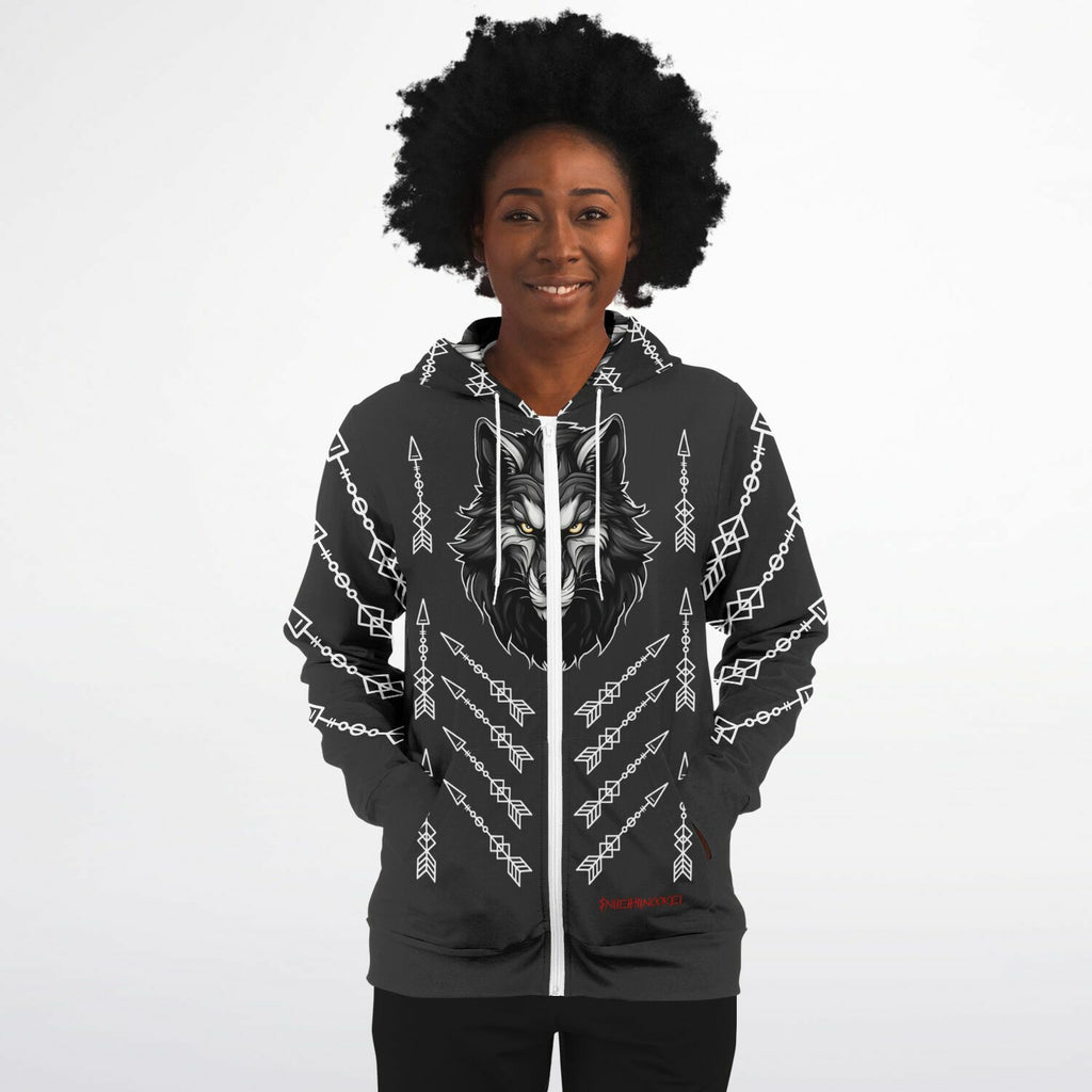 $NiieihiiNookei Athletic Zip-Up Hoodie - AOP