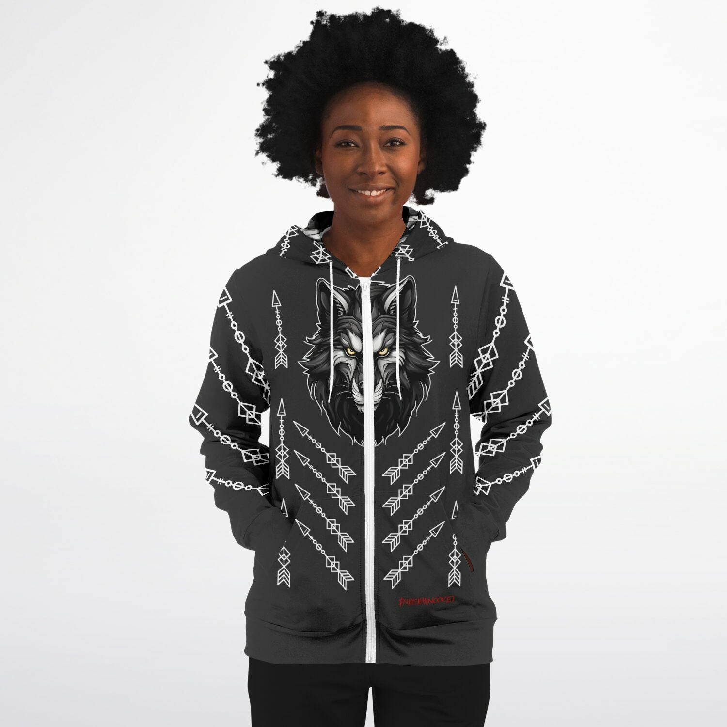 $NiieihiiNookei Athletic Zip-Up Hoodie - AOP