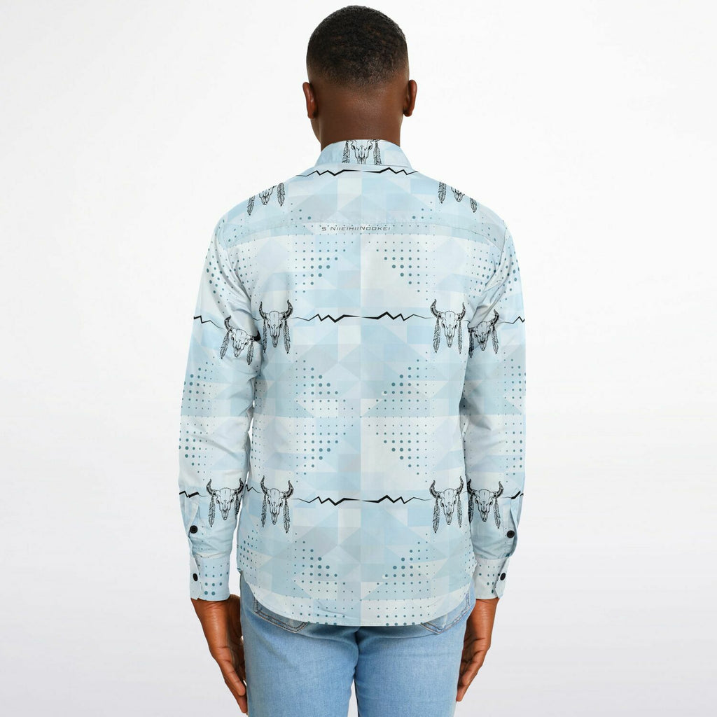 $NiieihiiNookei Long Sleeve Button Down Shirt - AOP