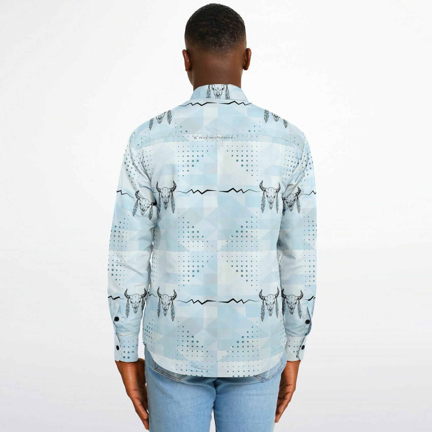 $NiieihiiNookei Long Sleeve Button Down Shirt - AOP