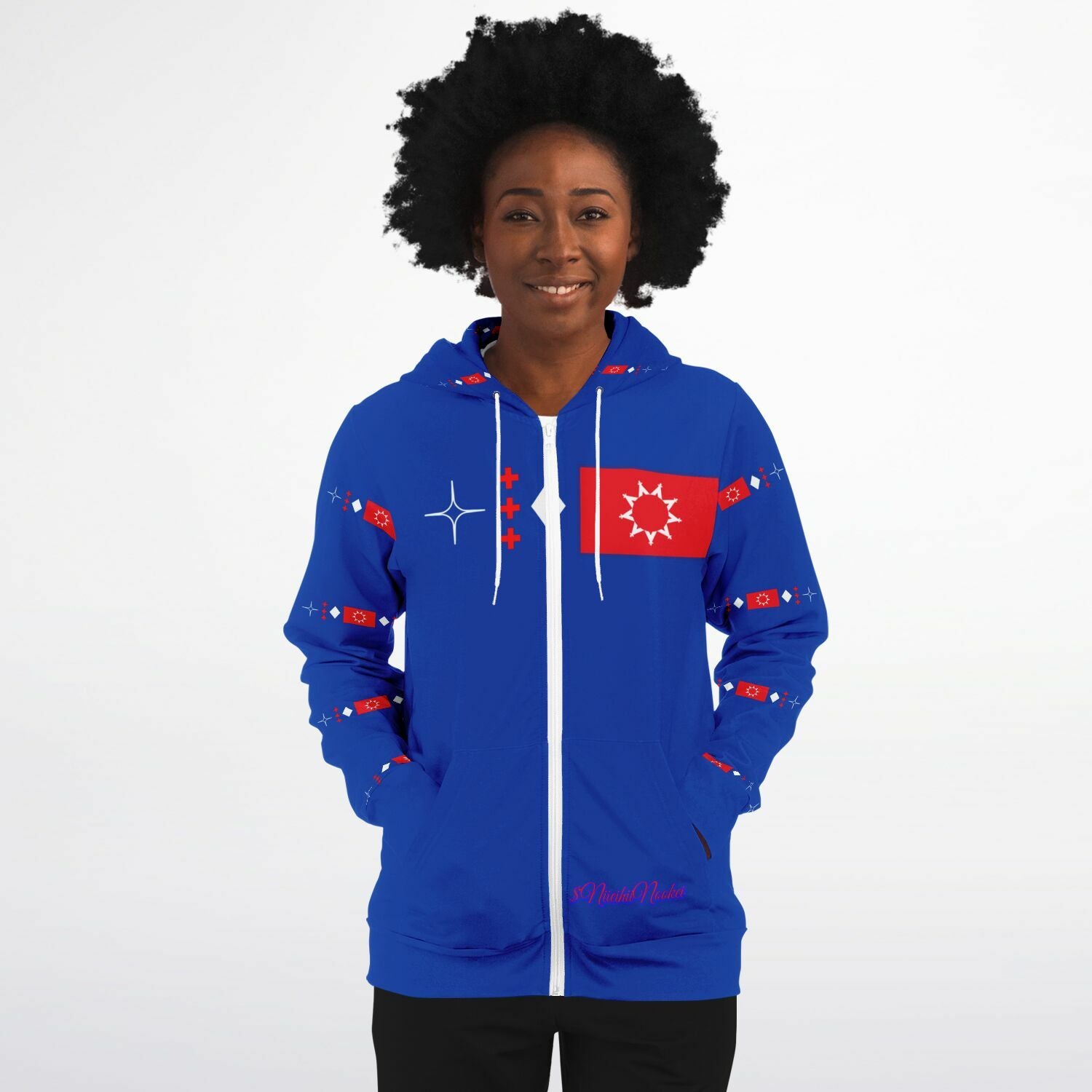 Oglala Sioux Tribe Logo Zip-Up Hoodie - AOP