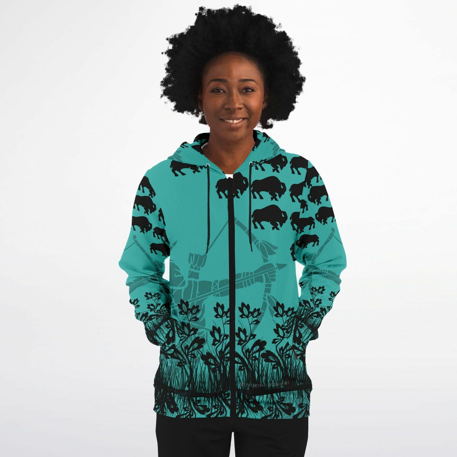 $NiieihiiNookei Fashion Zip-Up Hoodie - AOP