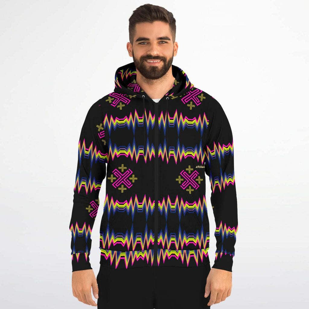 $NiieihiiNookei Athletic Zip-Up Hoodie - AOP