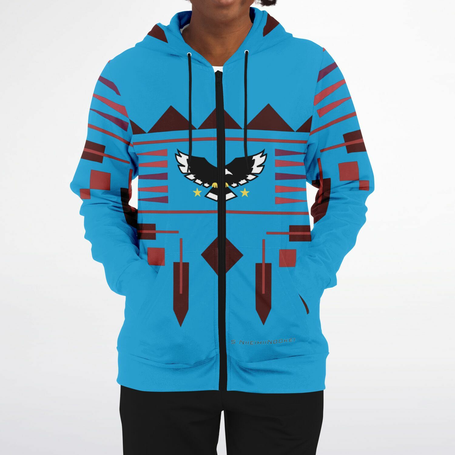 $NiieihiiNookei Athletic Zip-Up Hoodie - AOP