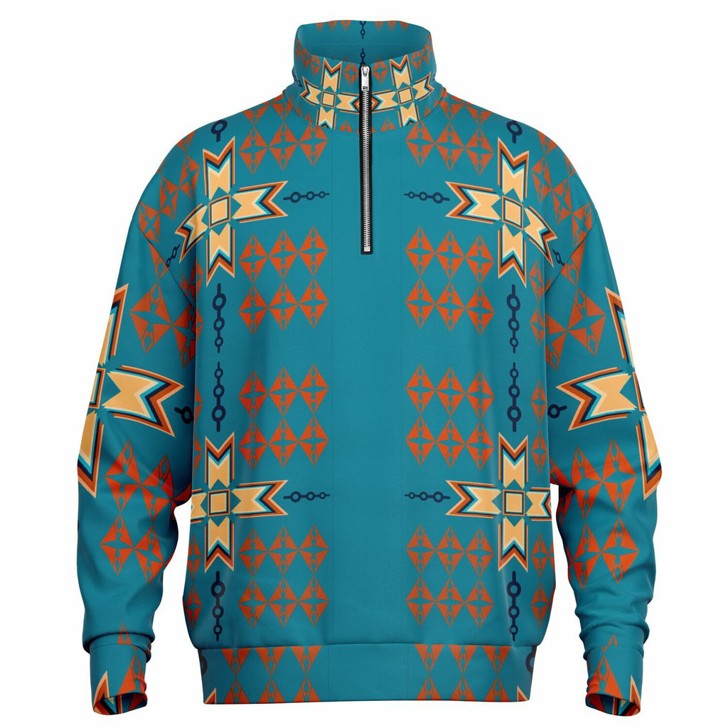 $NiieihiiNookei Heavyweight Oversized Quarter Zip Sweatshirt - AOP