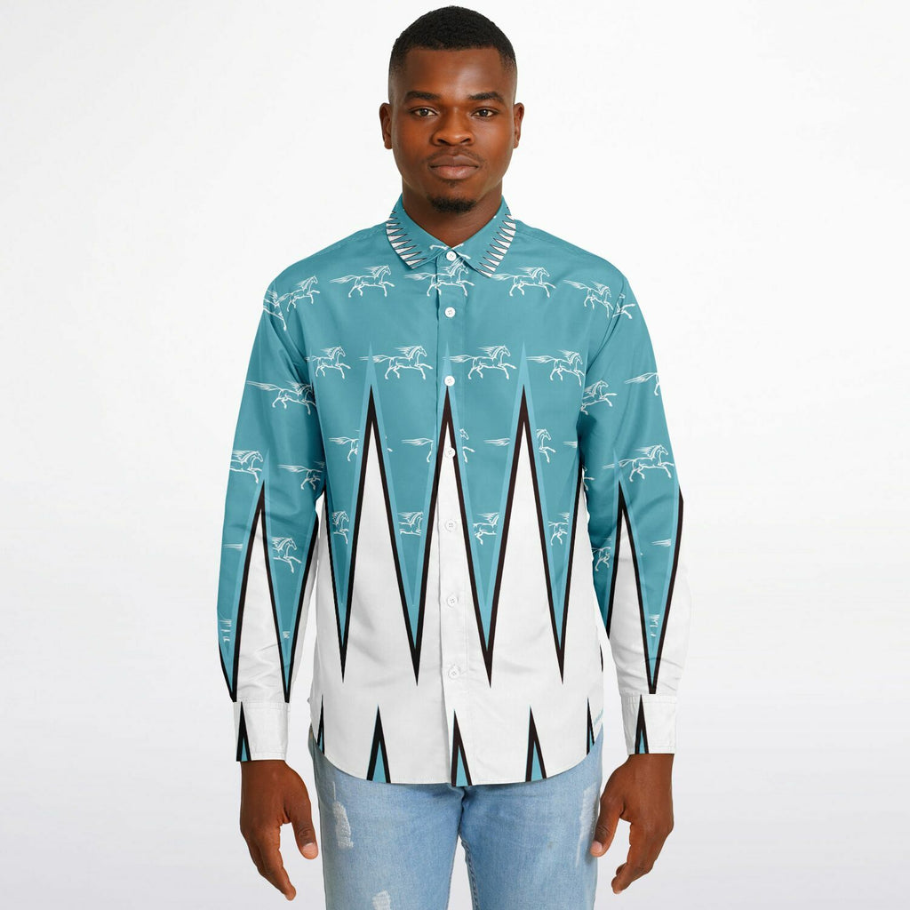 $NiieihiiNookei Long Sleeve Button Down Shirt - AOP