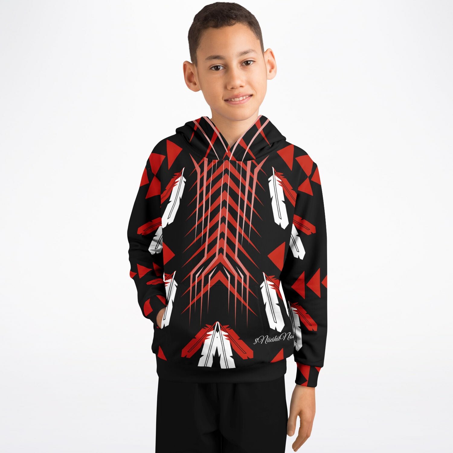 $NiieihiiNookei Athletic Kids Hoodie - AOP