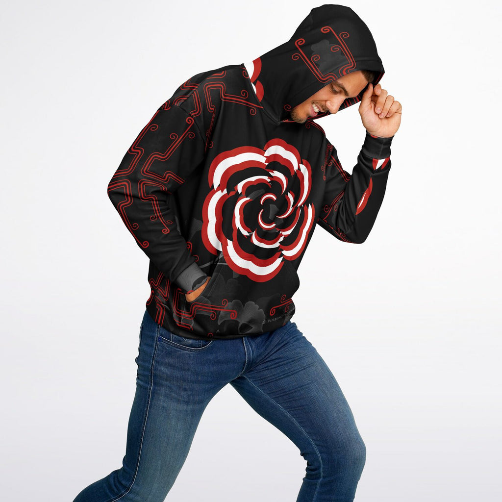 $NiieihiiNookeii Rose Heavyweight Oversized Hoodie - AOP