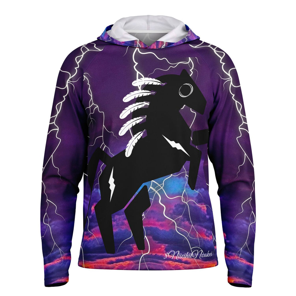 $NiieihiiNookei Men's Long Sleeve Hooded Performance Shirt - AOP