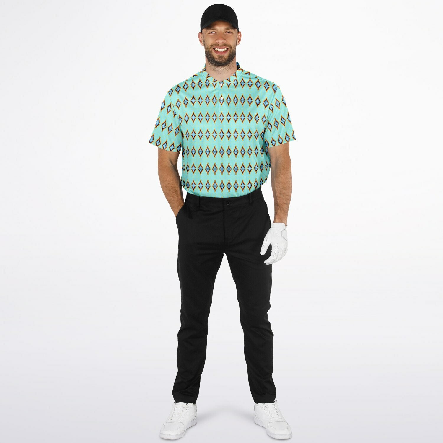 $NiieihiiNookei Blade Collar Polo Shirt - AOP