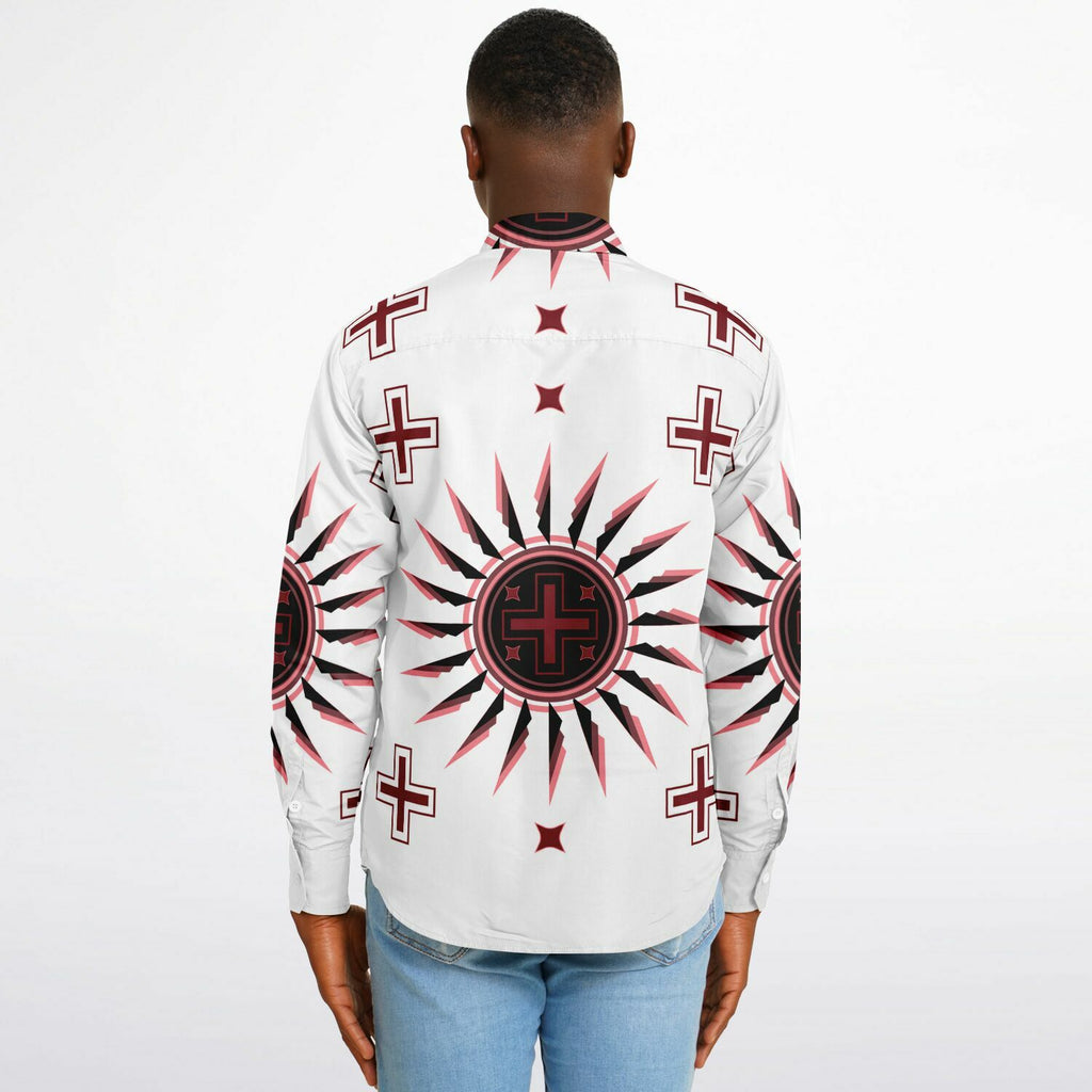 $NiieihiiNookei Long Sleeve Button Down Shirt - AOP