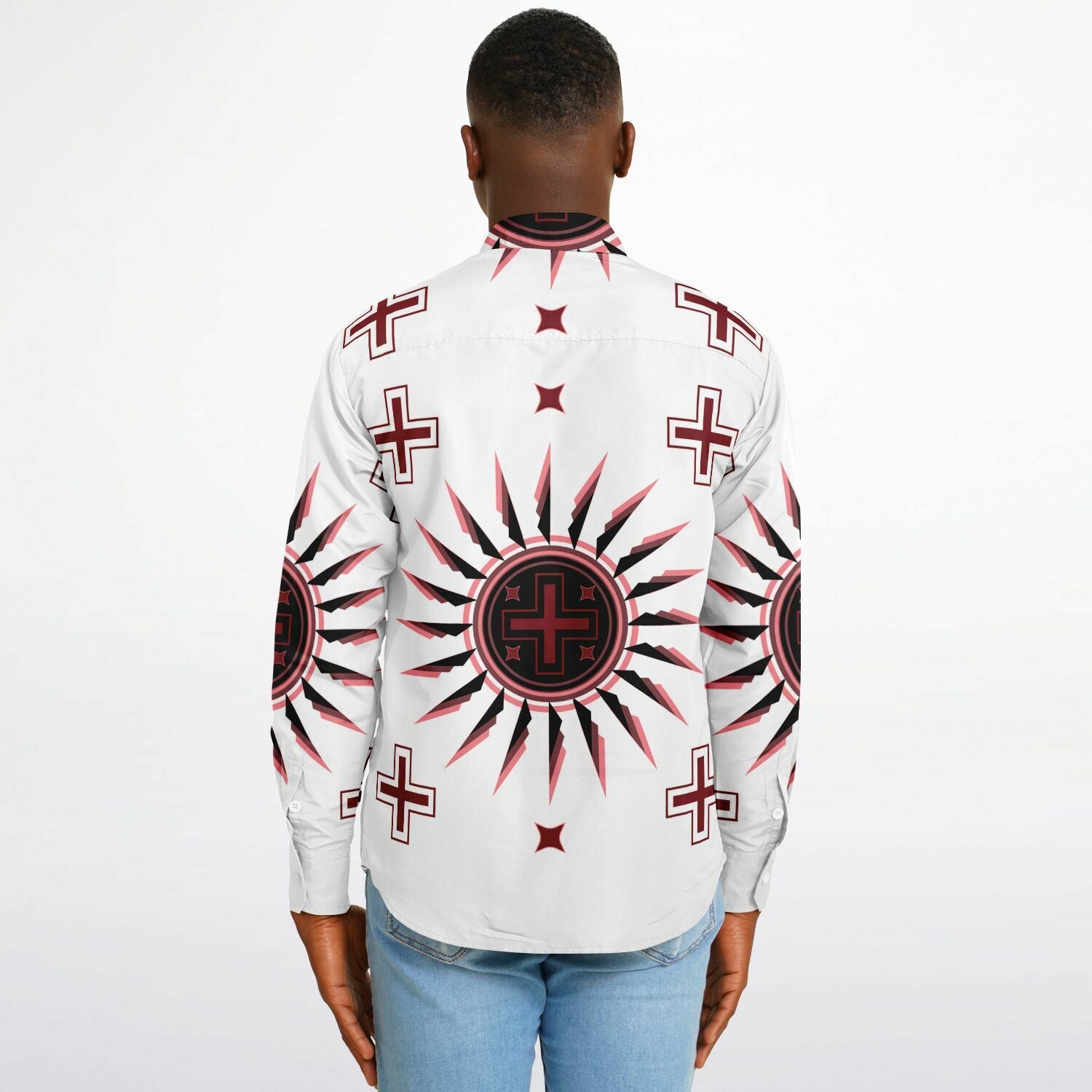 $NiieihiiNookei Long Sleeve Button Down Shirt - AOP