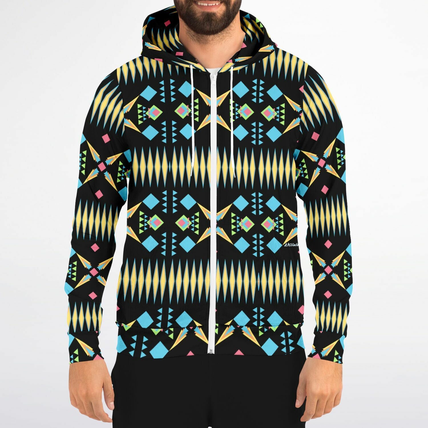 $NiieihiiNookei Athletic Zip-Up Hoodie - AOP