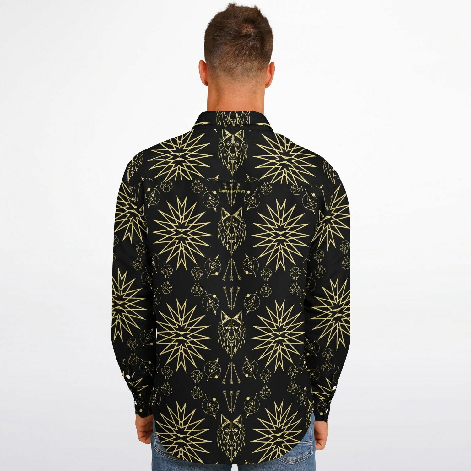 $NiieihiiNookei Long Sleeve Button Down Shirt - AOP