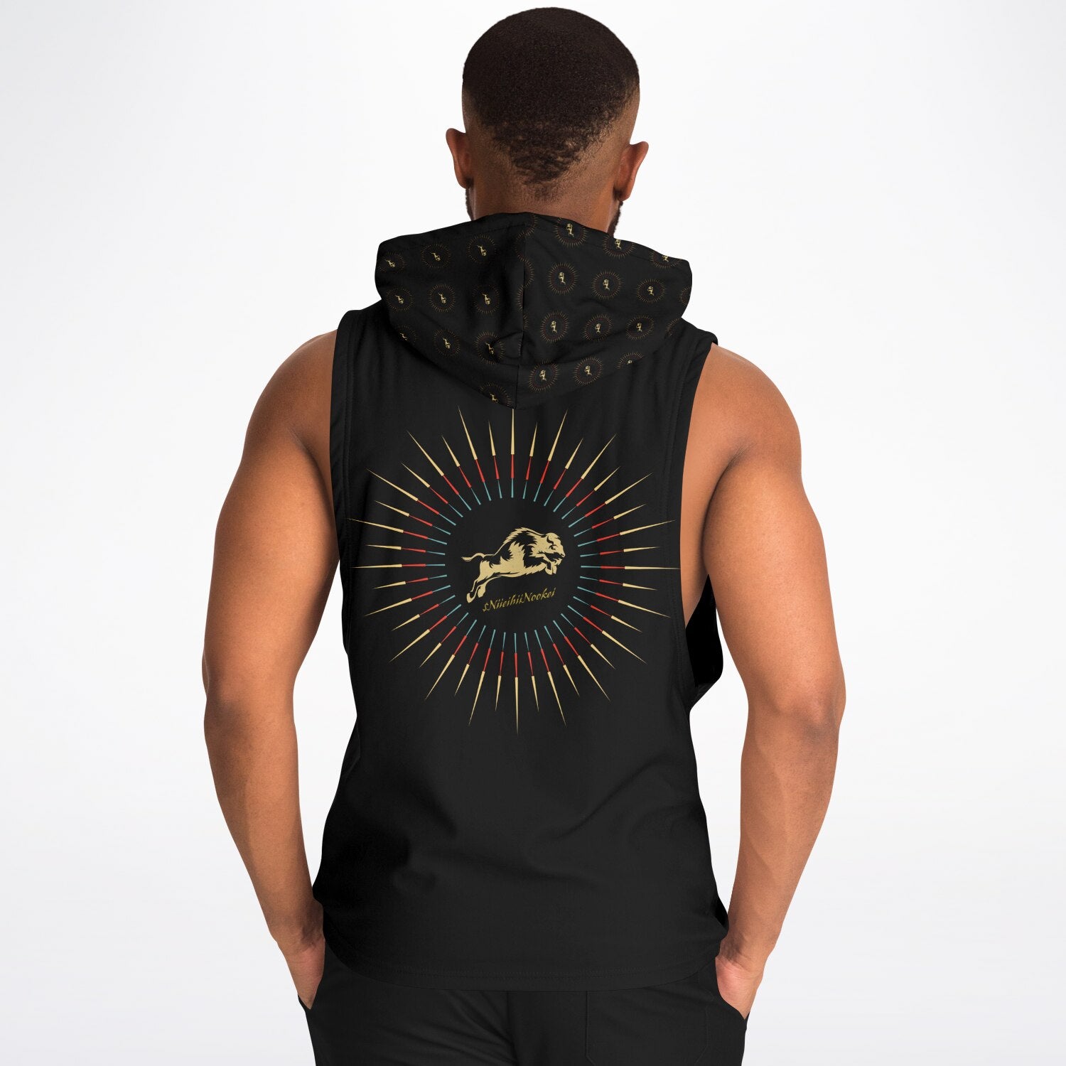 $NiieihiiNookei Athletic Drop Armhole Hoodie - AOP