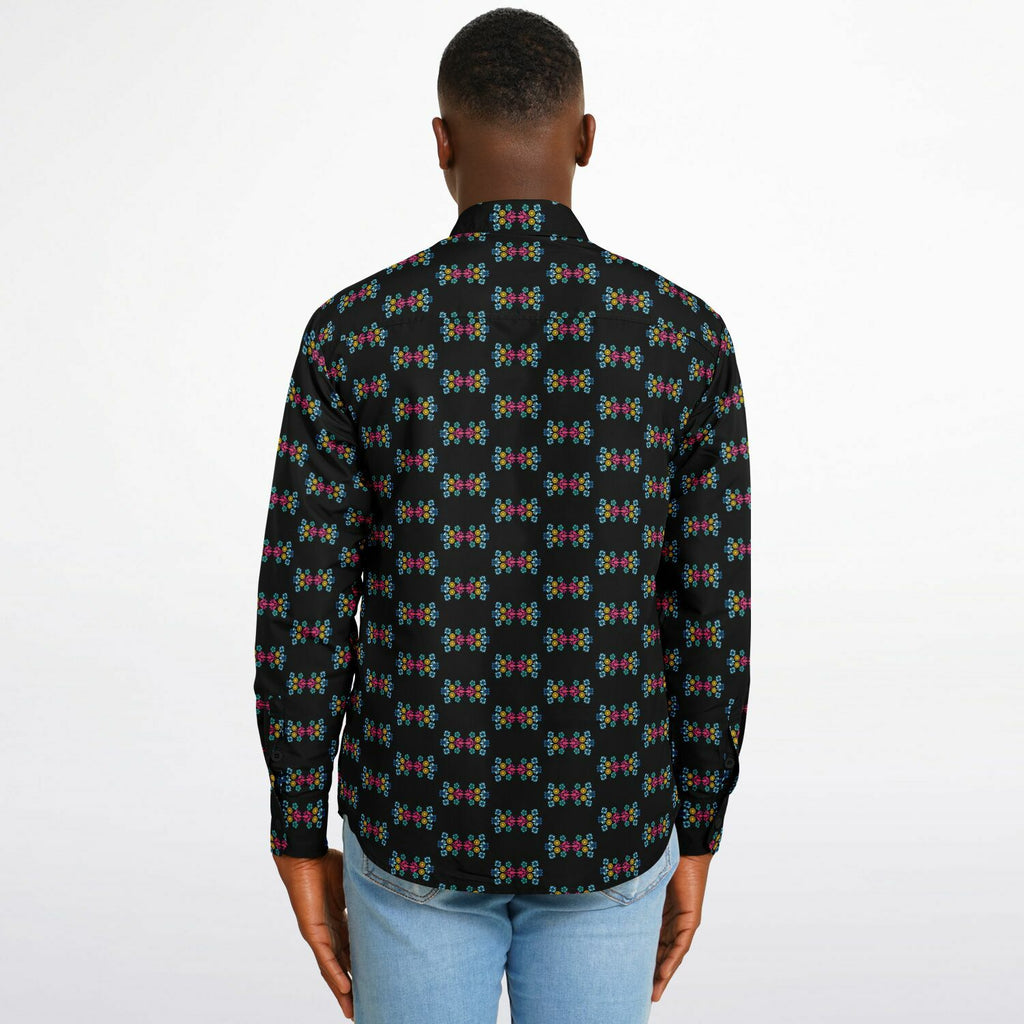 $NiieihiiNookei Long Sleeve Button Down Shirt - AOP