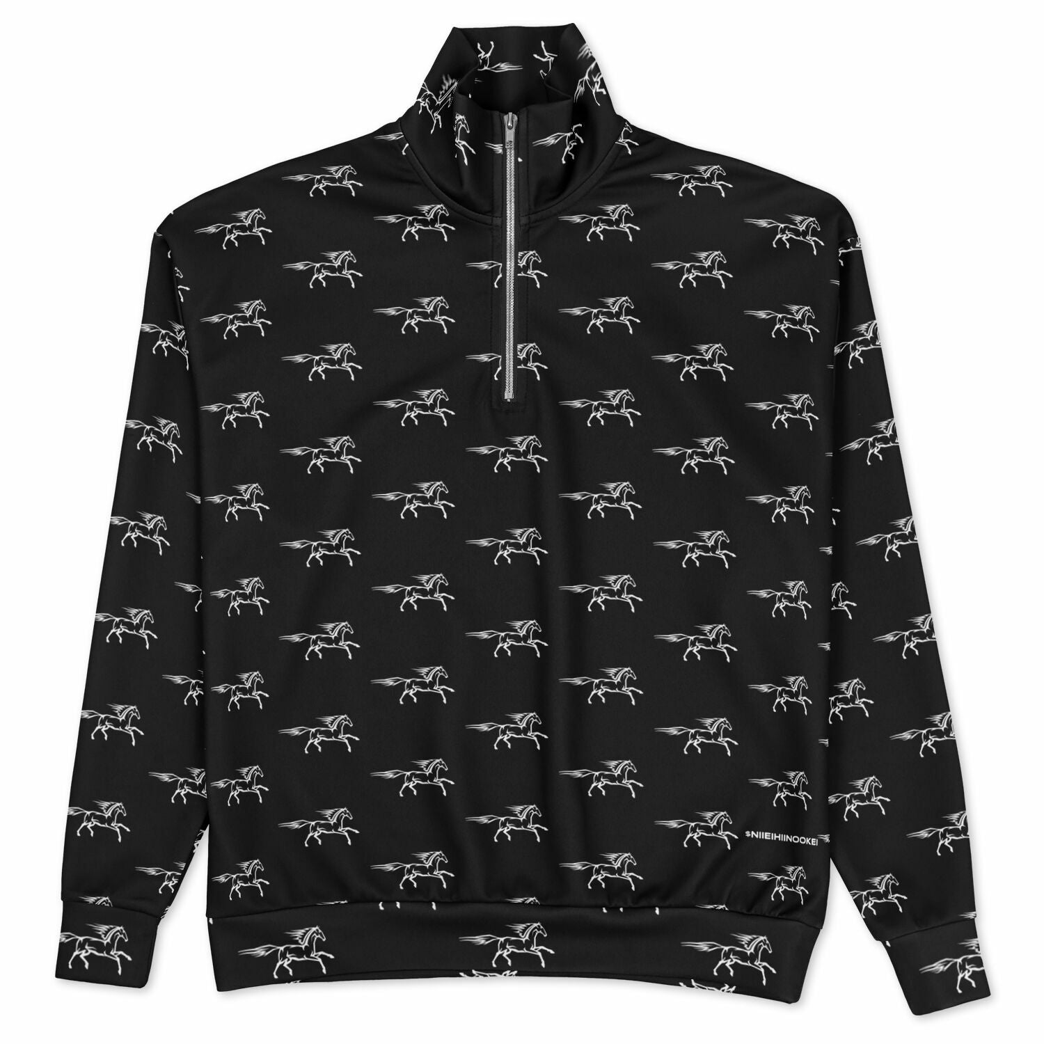 $NiieihiiNookei Heavyweight Oversized Quarter Zip Sweatshirt - AOP