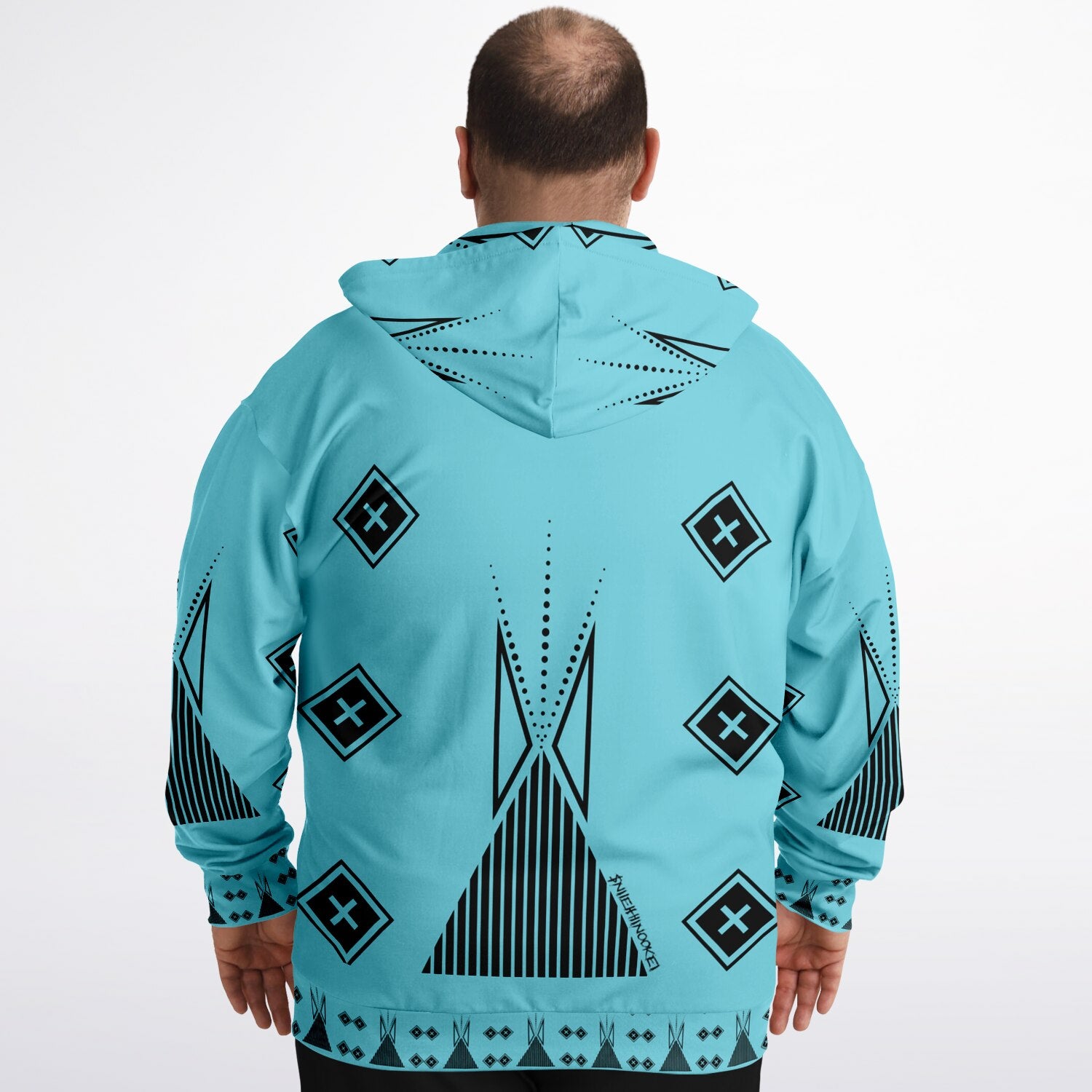 $NiieihiiNookei Fashion Plus-size Ziphoodie - AOP