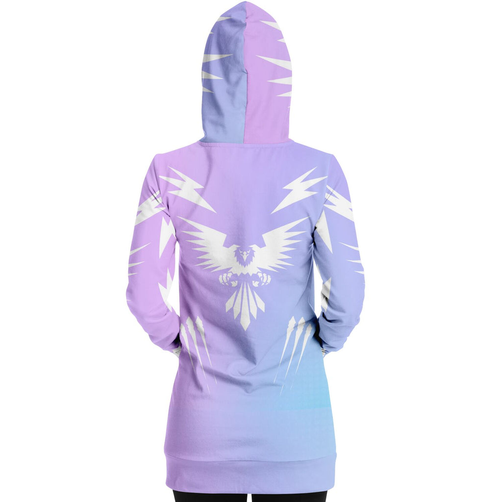 $NiieihiiNookei design Fashion Longline Hoodie - AOP