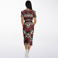 $NiieihiiNookei Athletic Cropped Short Sleeve Sweatshirt and Long Pocket Skirt Set – AOP