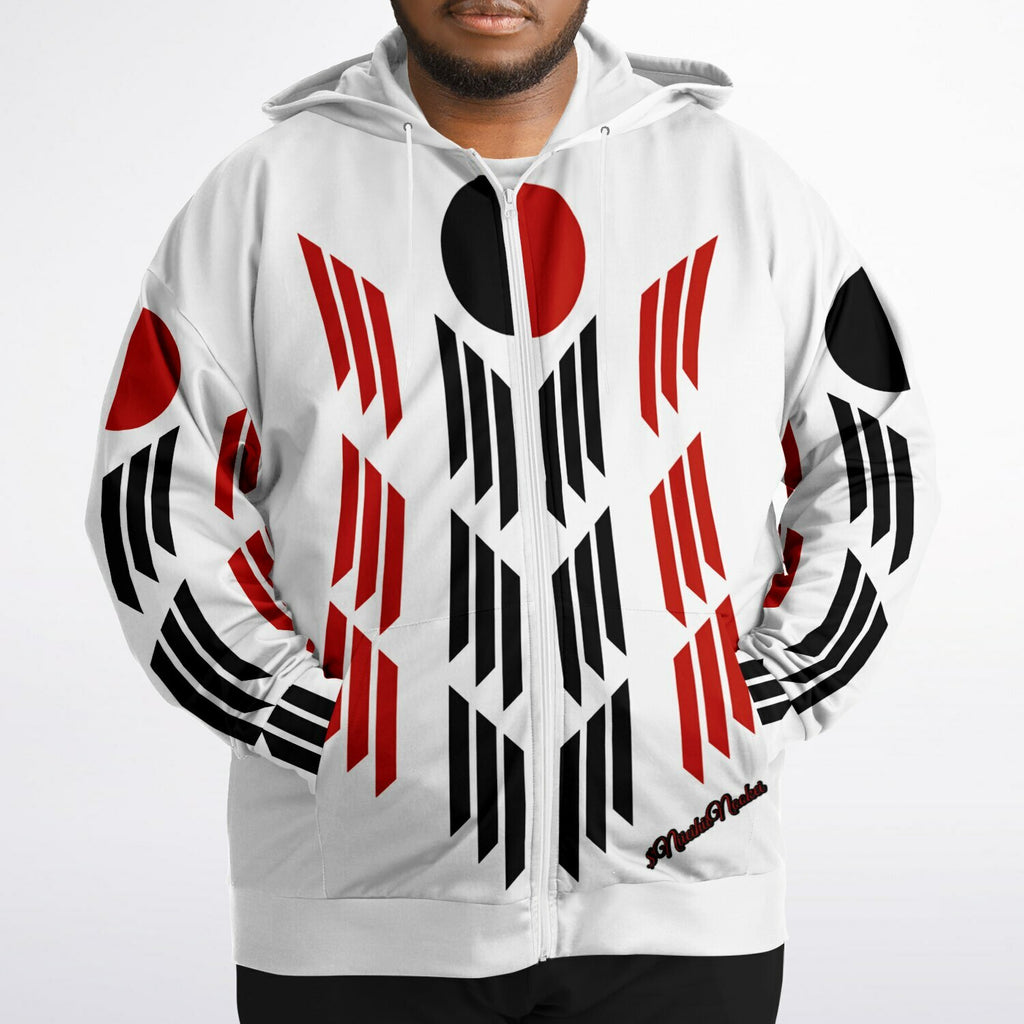 $NniieihiiNookei Arapaho Flag Athletic Plus-size Ziphoodie - AOP