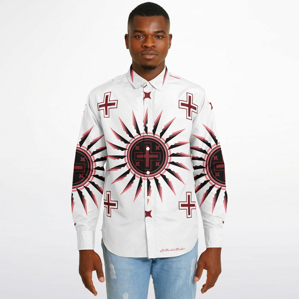 $NiieihiiNookei Long Sleeve Button Down Shirt - AOP